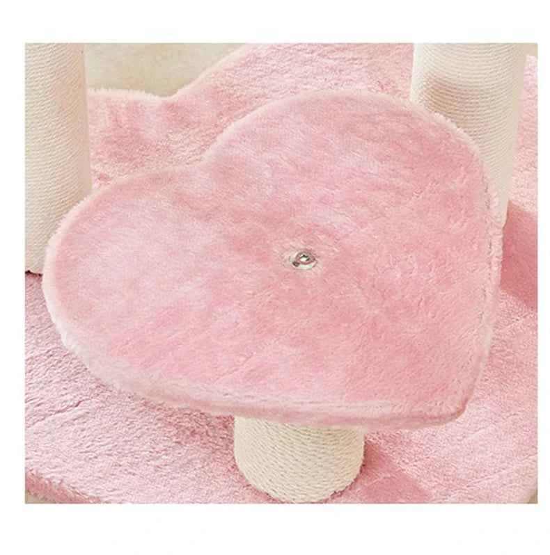 Plush Cat Tree with Heart-Shaped Design Suitable for All Seasons Cat Tree House for Kittens And Cats Furniture