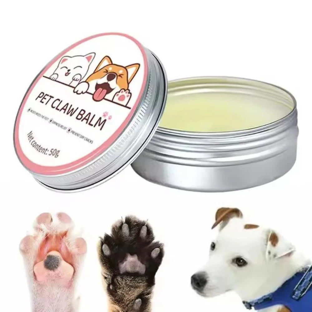 50g Pet Foot Moisturizing Cream Paw Balm for Cat Dog Natural Plant Pet Nose Protector Paw Autumn Winter Care Foot Moisturizer