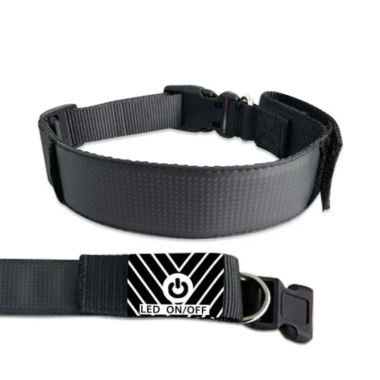 Programmable LED Dog Collar – Flashing Light-Up Rechargeable Safety Collar for Night Walks - Pet Suppie