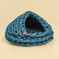 Cute Cat Bed Nest Small Dog Kennel Winter Thick House Weaving Pet Puppy Sleeping Bag Super Soft Cat Sleeping Bed Pet Cushion