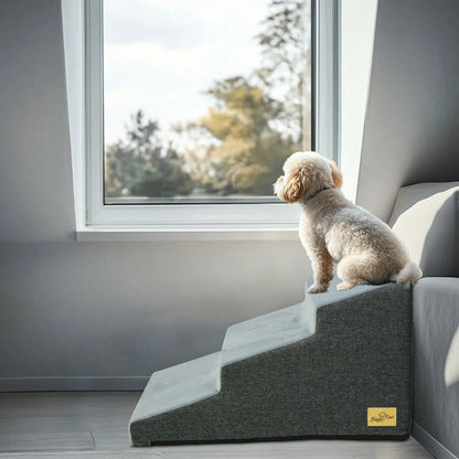 3/4/5 Steps Pet Dog Stairs Ramp High-Density Sponge Foam Dog Steps for Puppies Accessory for High Beds And Sofas
