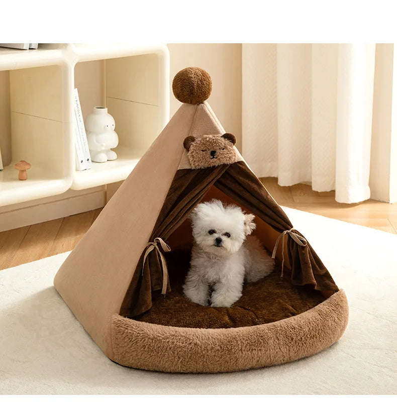 All Season Semi Enclosed Cat Dog Pet House Warm Winter Tent Shelter Wholesale Cat House Cat Accessories Cat's Nest Keeps Warm