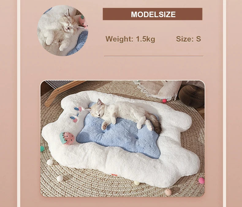 HOOPET Cat Mat  Cat Sleeping Cushion Cat Bed Pillow Mattress Pet Floor Mat Kennel Winter Warm Dog Mat Pet Supplies