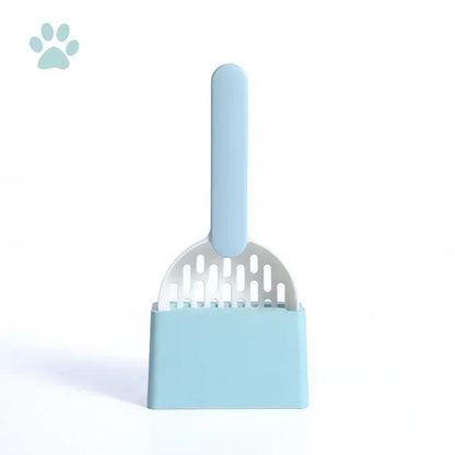 Cat Litter Scoop Set with Base Long Handle Clashing Cat Poop Tool High-Grade ABS Plastic Durable Kitten Toilet Cleaning Tool Pet