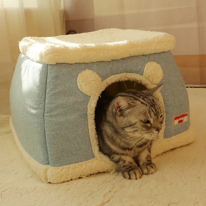 New 360 Degree Fully Enclosed Electric Heating Cat and Dog House Cat Nest Winter Warmth Constant Temperature Cat Beds Blanket
