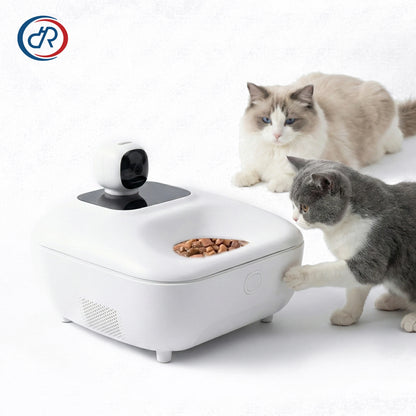 Wholesale 5 Meals Automatic Cat Feeder Wet Food with Refrigerate Warm Schedule Voice & Monitor Functions for Multi-Pet Homes