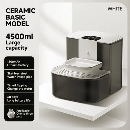 4.5L Smart Dump Pet Water Dispenser Remote Control Automatic Wireless Water Drinker Cat Water Feeder Kitten Heating Fountain
