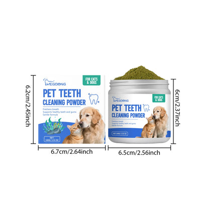 Pet Teeth Cleaning Powder Efficient Removing Dental Plaque Deeply Dissolve Dirt Inside Teeth Eliminate Oral Odor Pet Oral Powder