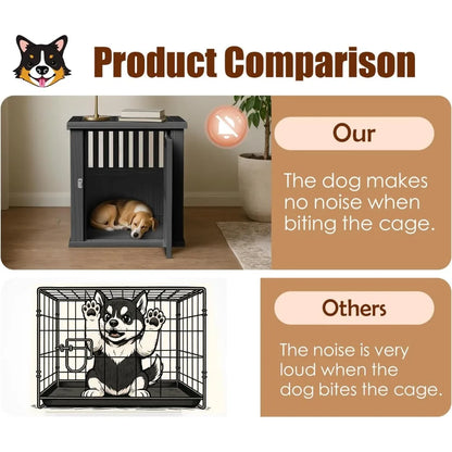 30 INCH Dog Crate Furniture Lockable Indoor Dog Kennel Dogs Cage Heavy Duty Decorative Pet Cage End Table for Small/Medium Dogs,