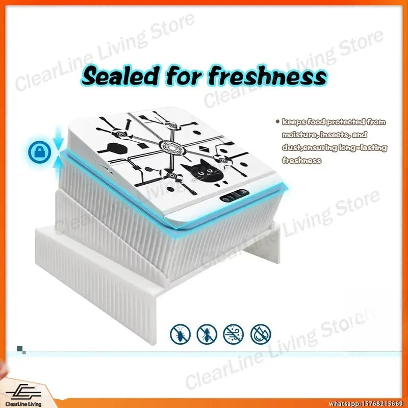 Smart Microchip Cat Feeder with Infrared Sensor Automatic Opening Sealed Pet Bowl Cervical Design for Desk Use Dog Food