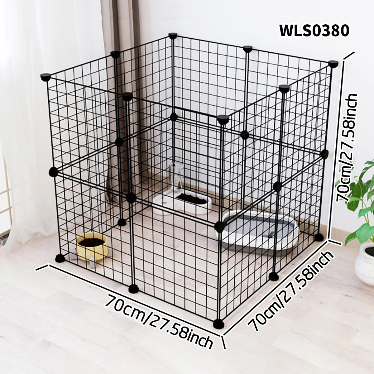 Cat and Dog Pet Fence Indoor Enclosure Freely Combinable Cat Cage Dog Cage Training Isolation Toilet Area for Small and Medium-Sized Dogs