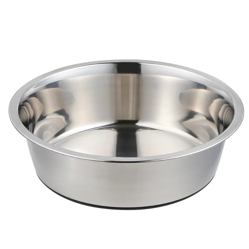 Stainless Steel Dog Bowl with Silicone Base Non Slip Pet Feeder Water Dish Cat Bowl Durable Pet Supplies