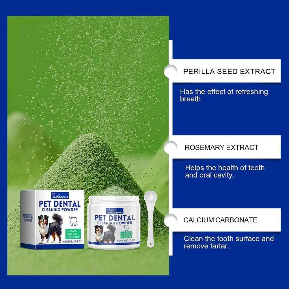 Dog Teeth Cleaning Powder  Prevents Tartar Eliminates Oral Odors Plaque Remover Dental Cleaning Powder