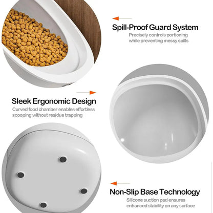 White Pet Food Storage Container for Treats & Dry Food 6 Lb Capacity Kitchen Food Grade Transparent Lid for Easy Viewing
