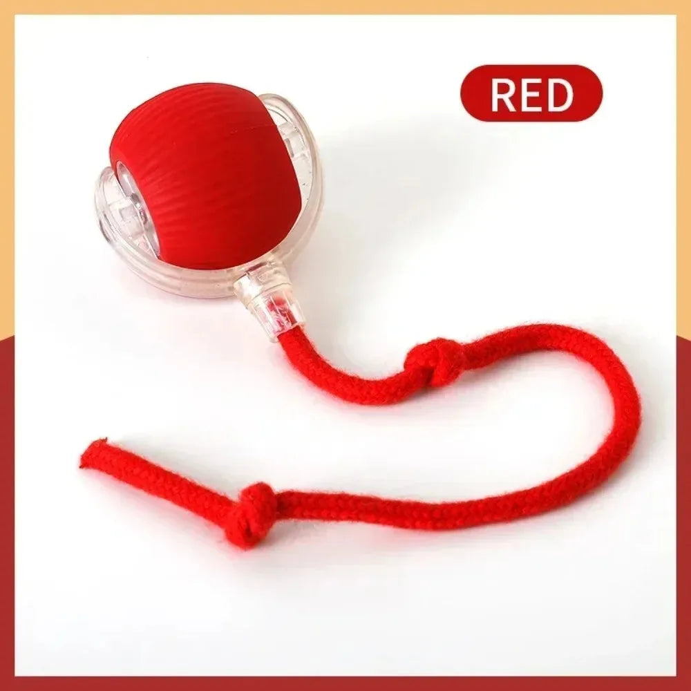 New Cat Interactive Ball Toy Automatic Rolling Ball Faux Tail Rechargeable Smart Pet Electric Toy Dog Cat Training Imitate Mouse