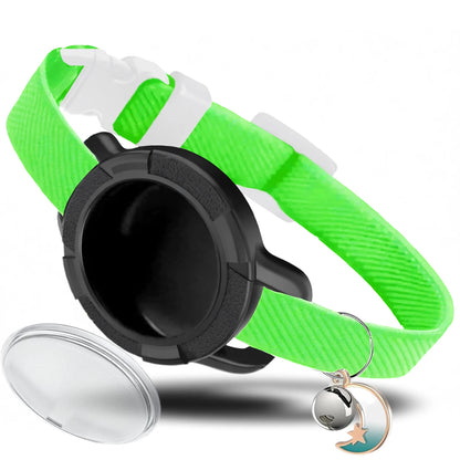 Fashion Anti-lost AirTag Cat Collar, Elastic Collar with Bell & GPS Tracking Holder Case for Cats Puppies（Tracker not included）