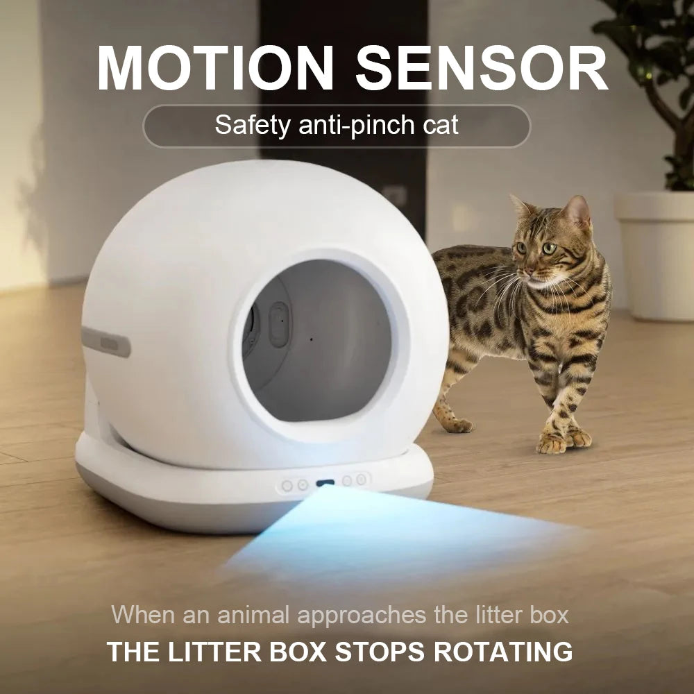 Large Capacity Automatic Cat Litter Box Self Cleaning 72L Smart Cat Toilet APP Control Extra Large Space Suitable for Big Cats