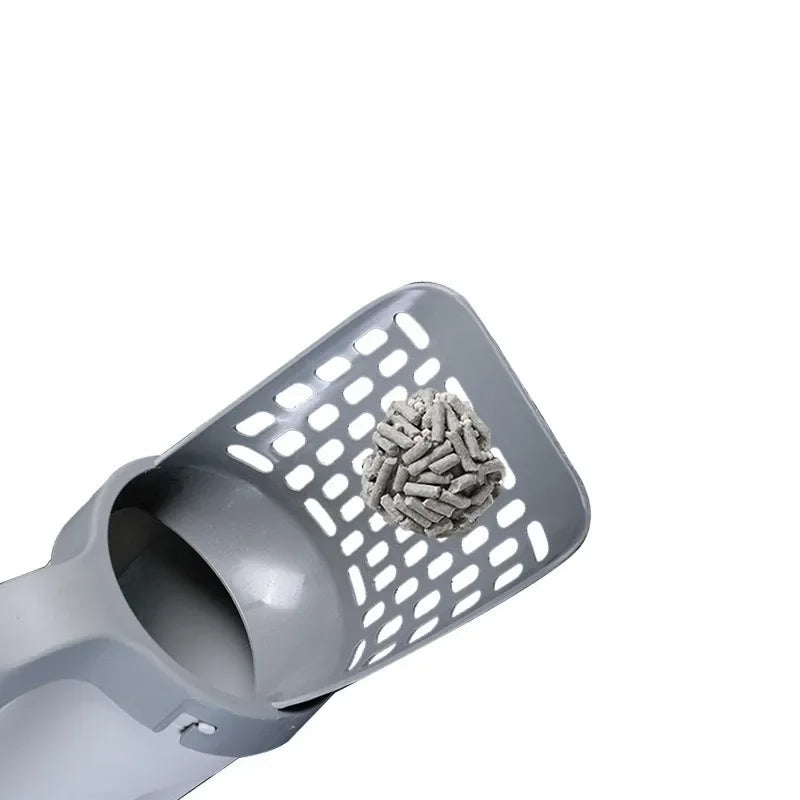 Cat Litter Scoop with Integrated Trash Can - Large-Capacity Portable, Easy-Clean Plastic Pet Waste Shovel for Cats