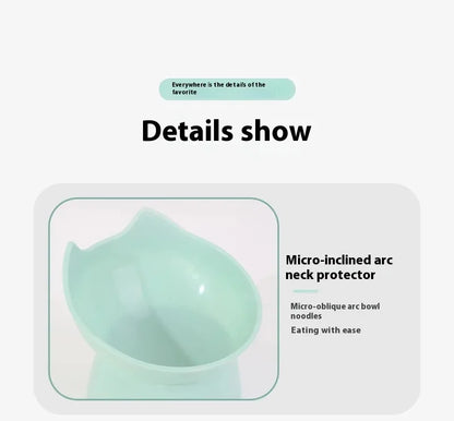 Tilted Elevated Cat Food Bowl Ergonomic Cat Food Dish Anti Neck Protector Vomiting Raised Cats Food Bowl Non Slip for Cats Dogs