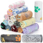 18 Pcs Fleece Pet Blanket Soft Warm Sleep Mat Fluffy Puppy Supplies Paw Bone Star Elephant Dot Heart Print Design Bed Blankets