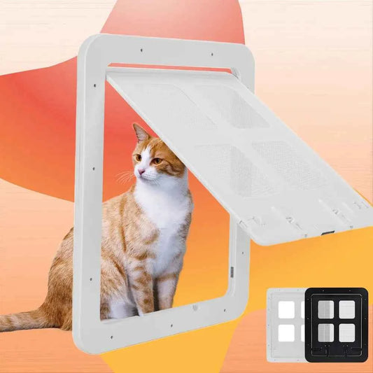 Screen Door for Cats, Patio Screen Door for Pets, Free Entry and Exit for Cats and Dogs, Magnetic Lockable Pet Screen Door, Dog Screen Door, High-Quality Abs Material, Large and Small Sizes Available, Easy and Quick Installat