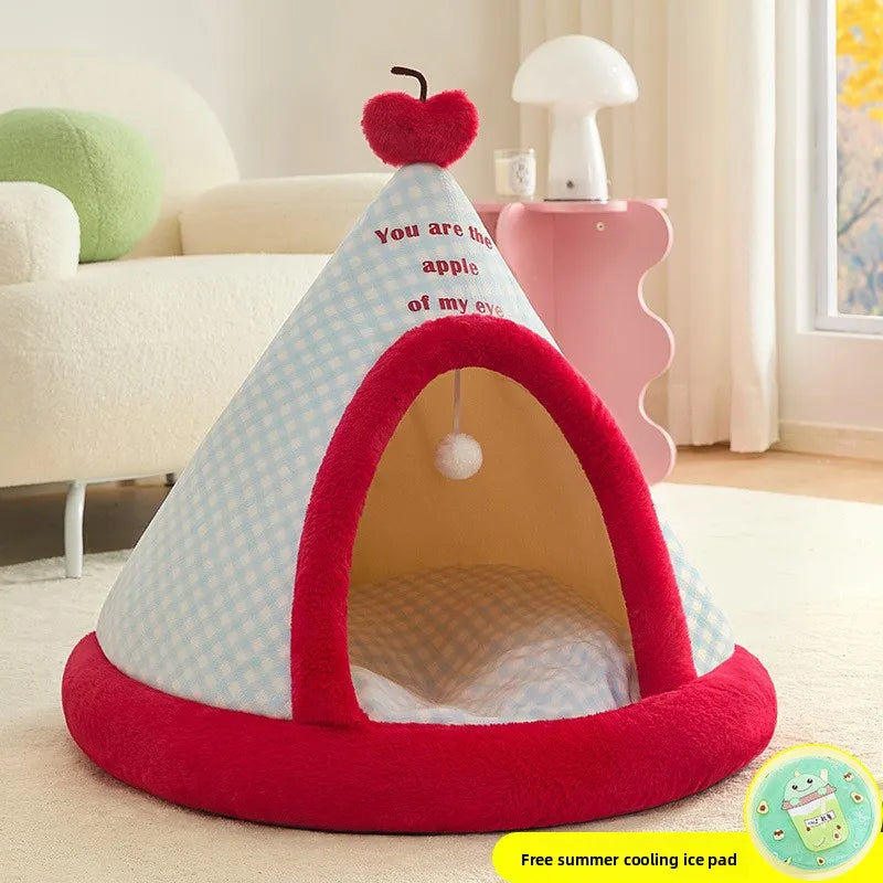 All Season Semi Enclosed Cat Dog Pet House Warm Winter Tent Shelter Wholesale Cat House Cat Accessories Cat's Nest Keeps Warm