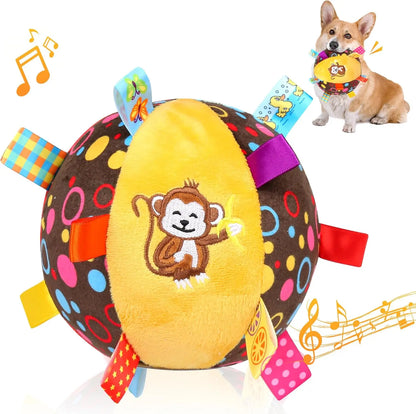 Dog Interactive Sound-Making Ball Toys With Labels, Soft-Filled Puppy Toys, Built-In Bells, Dog Chewing Toys
