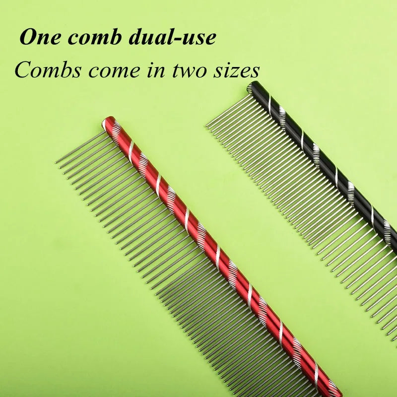 6 Colored Pet Dog Comb Straight Comb Cat Cleaning Brush 16/19/20/25cm Stainless Steel Lightweight Pets Cat Grooming Combs Dogs
