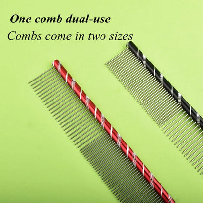 6 Colored Pet Dog Comb Straight Comb Cat Cleaning Brush 16/19/20/25cm Stainless Steel Lightweight Pets Cat Grooming Combs Dogs