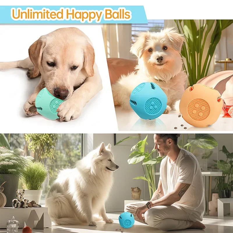Silicone Pet Toys Dog Food Ball Tooth Cleaning Interactive Leaky Food Toy Slow Feeder Food Dispenser Pet Supplies Accessories