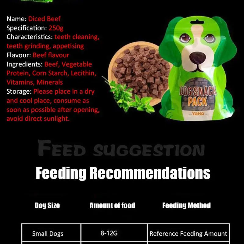Dog Snacks Beef Particles Appetising Digesting Nutritious Delicious Chewy Training Rewards for Adult Dog Puppies Pet Food Snacks