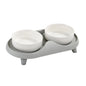 Ceramic Double Pet Bowl Elevated Design - Non-Tip Stable Large Capacity Cat Dog Food Water Dish Ant Proof Feeder
