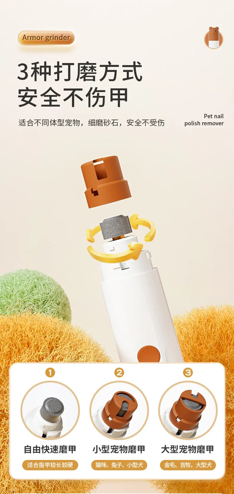 Popular Pet Electric Nail Grinder with Led Light to Illuminate the Blood Line, Suitable for Cats and Dogs, Electric Nail Clippers, USB Charging, Two-Speed Adjustment
