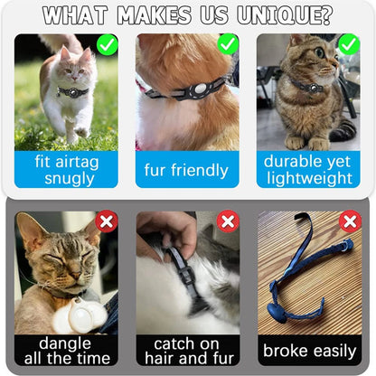 for Apple Air Tag Tracker Breakaway Cat Collar, with Airtag Case Reflective Kitten Collar with Bell for Cats,Small Dog Collar