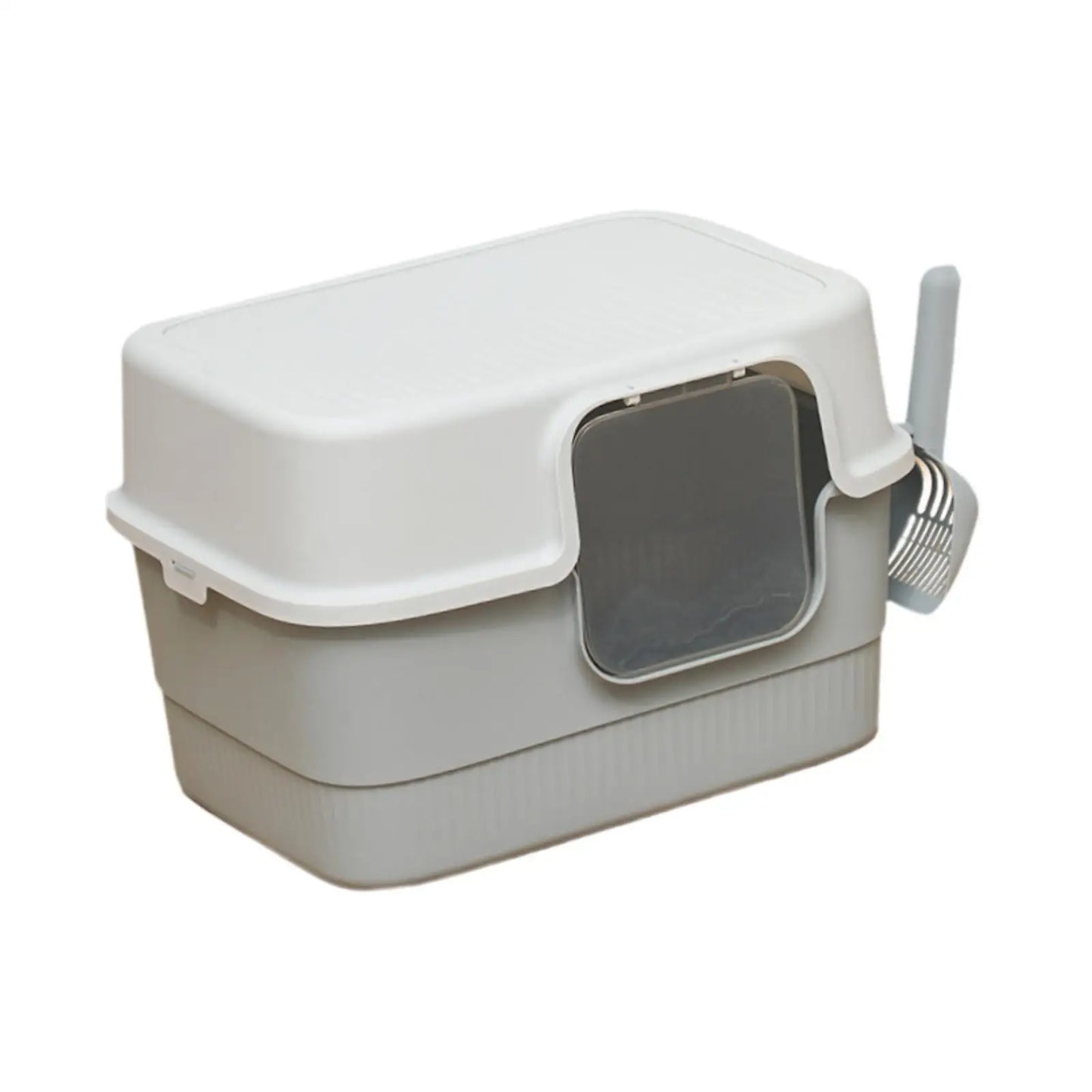 Hooded Cat Litter Box with Lid Removable Pet Accessories Kitty Litter Pan