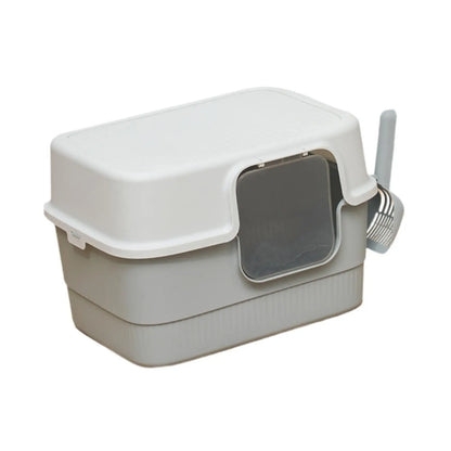 Hooded Cat Litter Box with Lid Removable Pet Accessories Kitty Litter Pan