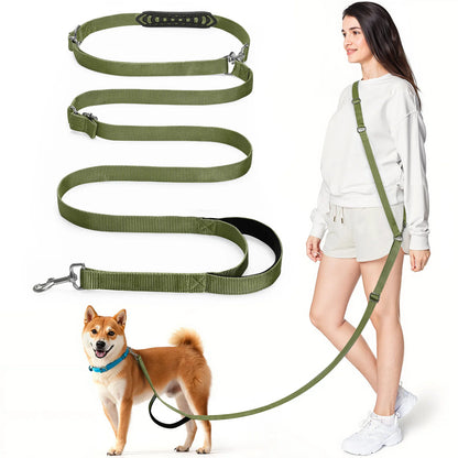 Tivray Hands Free Dog Leash with Sponge Handle 8.5ft Versatile Crossbody Waist Leash with 3 Rings for Puppy Leash for Walking