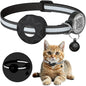 GPS Cat Collar Cats Accessories Cats Airtag Collar with QR ID Pet Tag Reflective Anti-Lost Tracker Air Tag Holder Kitten Collar