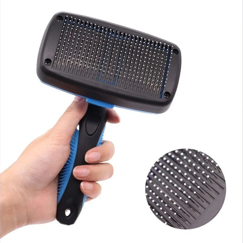 Pet Cleaning Product Essential Plastic Pet Hair Brush Needle Cat Dog Hair Cleaning Combs Hair Removers with Click Clean Button