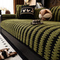 Geometric Lines Jacquard Soft Thicken Tuffed Fleece Sofa Towel Blanket for Living Room Cover Machine Washable Pet Friendly
