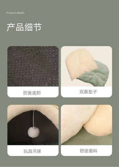 All-Season Semi-Closed Enclosure for Cute Cat Beds, Dog Beds, Winter Warmth Dog Beds, Pet Beds