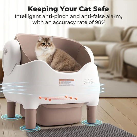 VOFORD Extra Large Self-Cleaning Cat Litter Box – APP Control, Multi-Cat Compatible with Free Trimmer - Pet Suppie