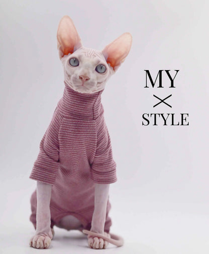 Hairless Cat Clothes Warm and Soft Four-Legged Hoodie for Sphynx Cats for Autumn and Winter for Devon Rex, Cornish