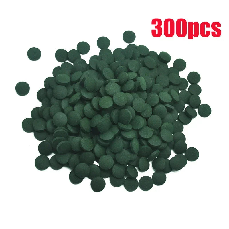 100pcs High Purity Spirulina Tablets Spiral Seaweed Enrichment Favorite Pets Food Fish Crystal Red Shrimp Fish Food Aquarium