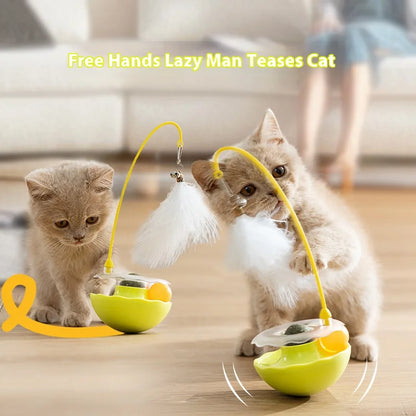 Premium Tumbler Cat Toy, Detachable Teaser Wand, Feather Bell, Catnip Ball, Pet Supplies, Plush Feather Toy