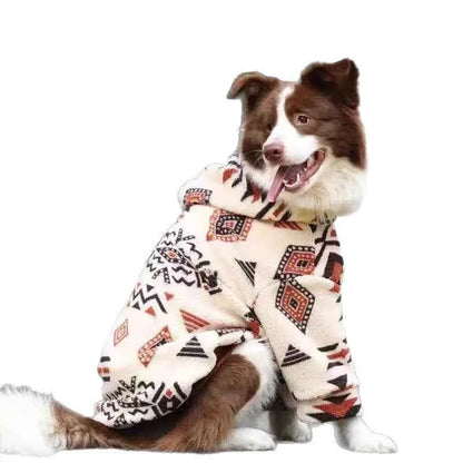 Winter Warm Thickened Sherpa Fleece Dog Coat - Hooded Thermal Sweatshirt For Medium & Large Dogs, Cold Weather Pet Apparel