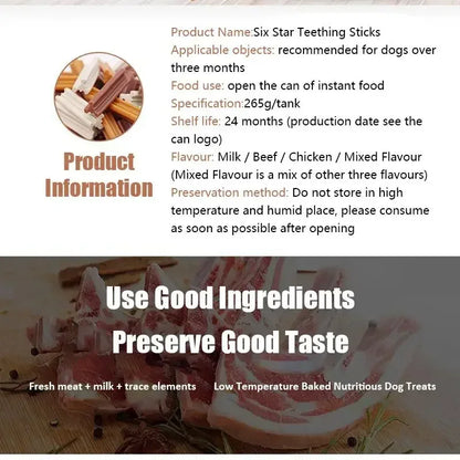 Dog Bruxism Stick Six Star Convenient Bring Along Storage Fresh Breath Easy To Chew Adult Dogs Puppy Training Rewards Pet Treats