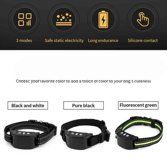 Dog Training Collar Anti-barking Collar Automatic Anti Bark Dog Collar USB Rechargeable Dog Trainer Electric Shock Beep