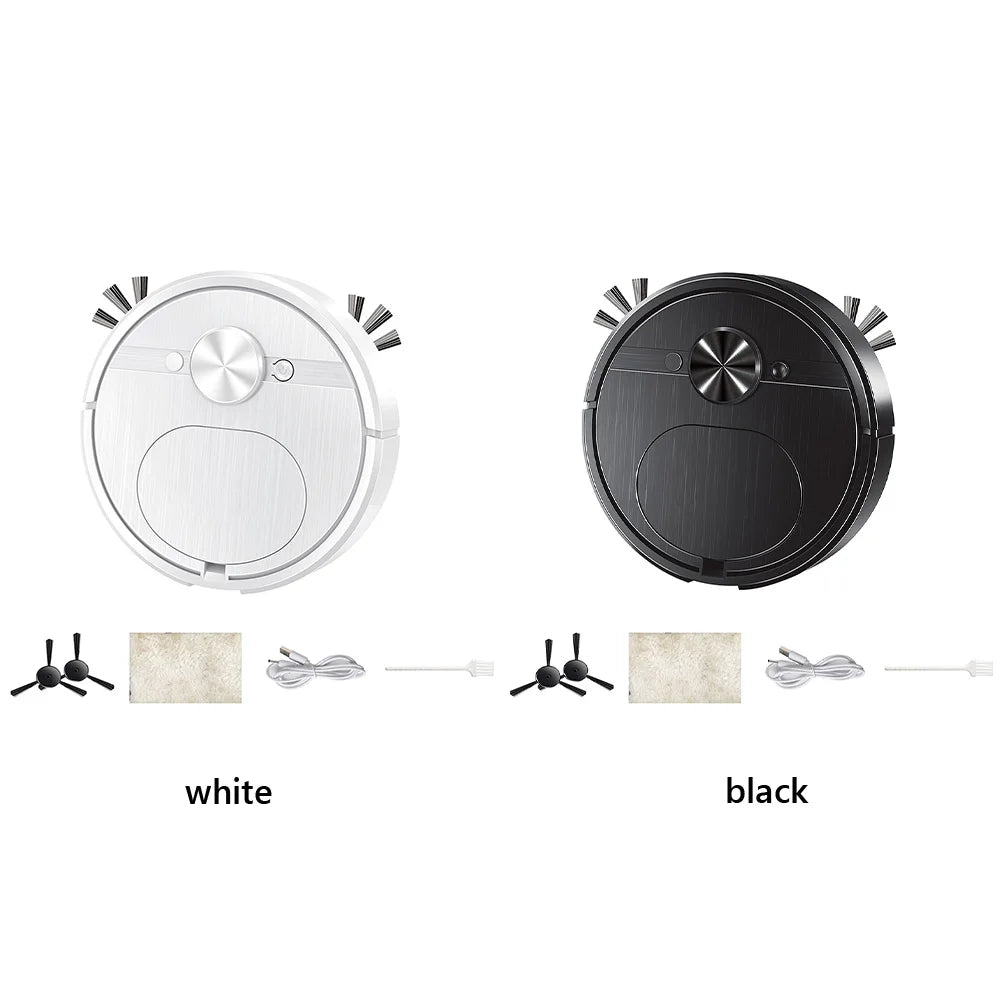 3 In 1 Smart Sweeping Robot with Brush & Mop Robot Vacuum Cleaner Rechargeable Strong Power Sweeping Machine for Home Cleaning