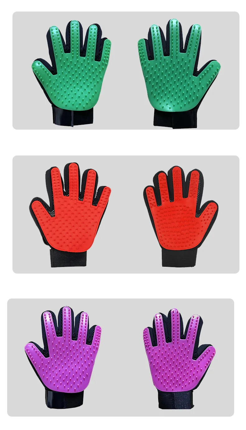 1PC Cat Hair Remove Gloves Rubber Pet Beauty Cleaning Grooming Effective Massage Dog Combs Floating Brush 6 Color